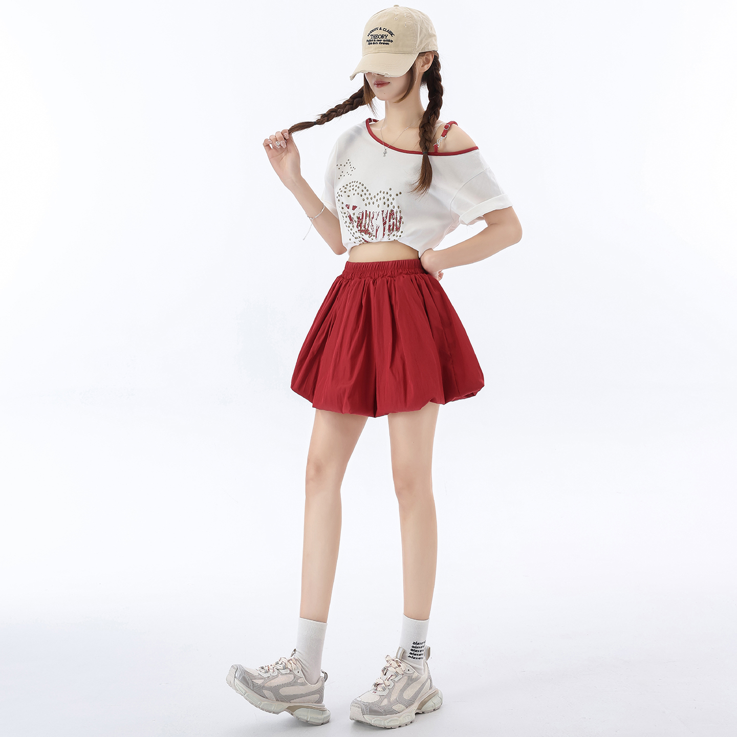 實拍花苞短裙女夏季2026新高腰小個子防走光a字燈籠裙蓬蓬半身裙