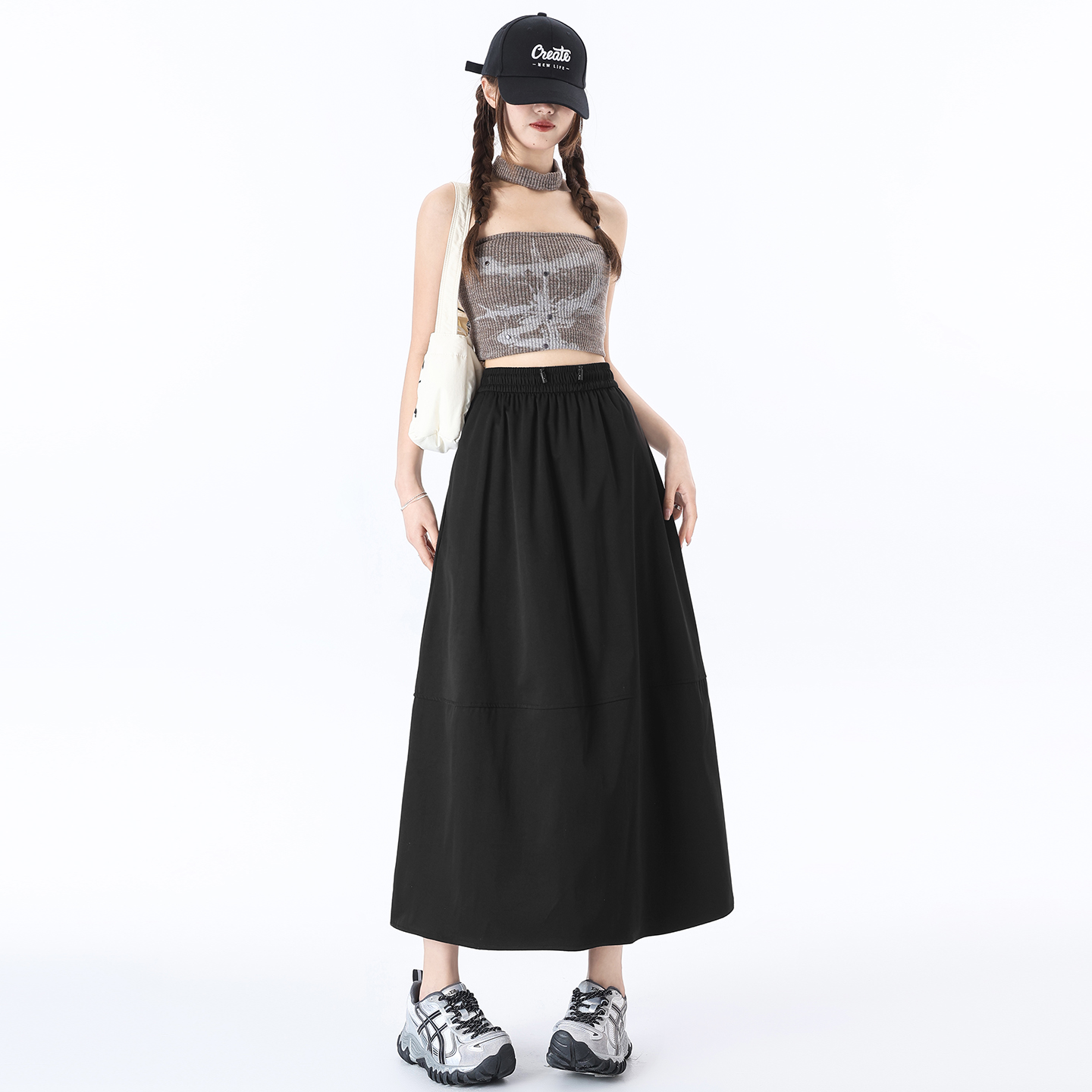 實拍山本裙女2026新款夏季薄款高腰垂感a字半裙小個子冰絲半身裙