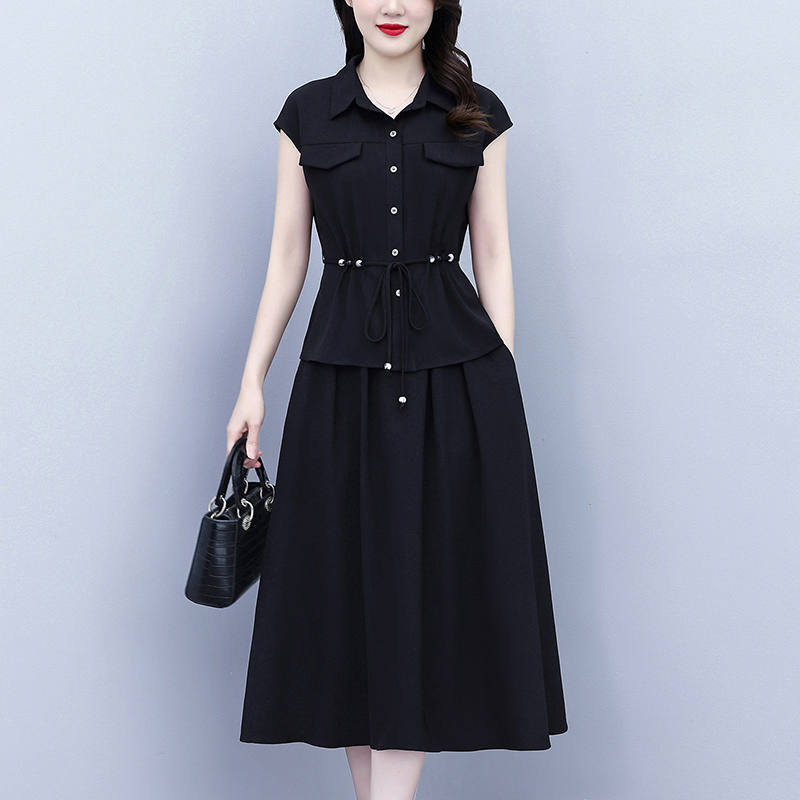 RY2349# 法式设计感收腰漂亮套装裙2026夏季新款时尚洋气减龄半身裙两件套