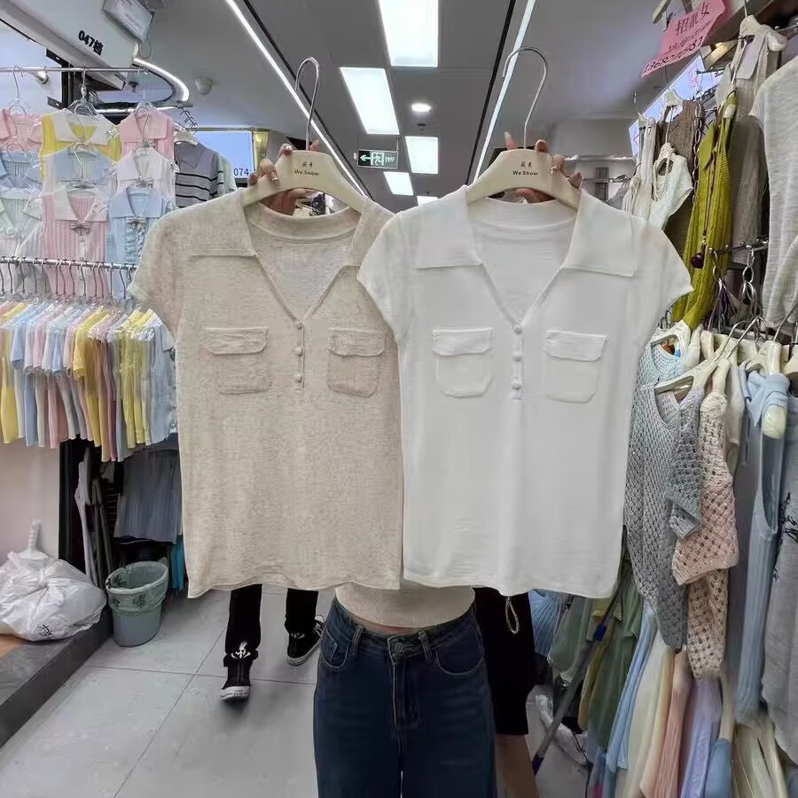 復古中袖春夏正肩顯瘦辣妹風T恤女氣質高級感上衣
