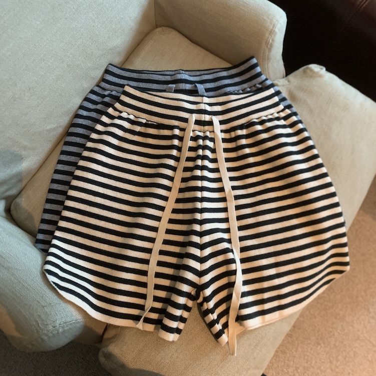 MY13755# 复古条纹短裤女裝貨源服裝批發