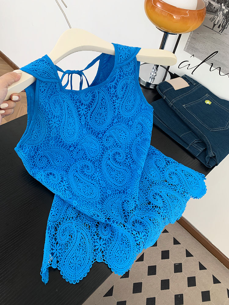 MY11518# 钩花镂空吊带背心女新款夏季洋气上衣女裝貨源服裝批發