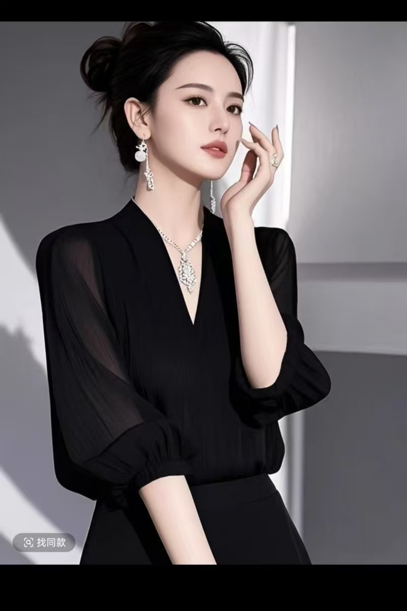 夏法式減齡百搭顯瘦襯衫小眾設計感輕奢襯衣