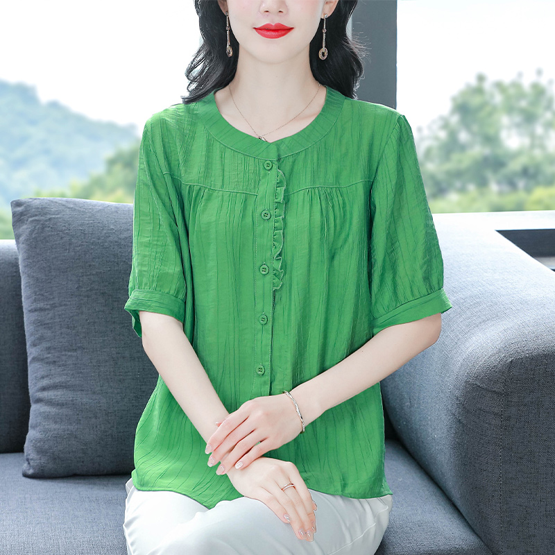 寬松大碼女裝棉麻短袖上衣夏裝新款百搭女士小衫舒適百搭