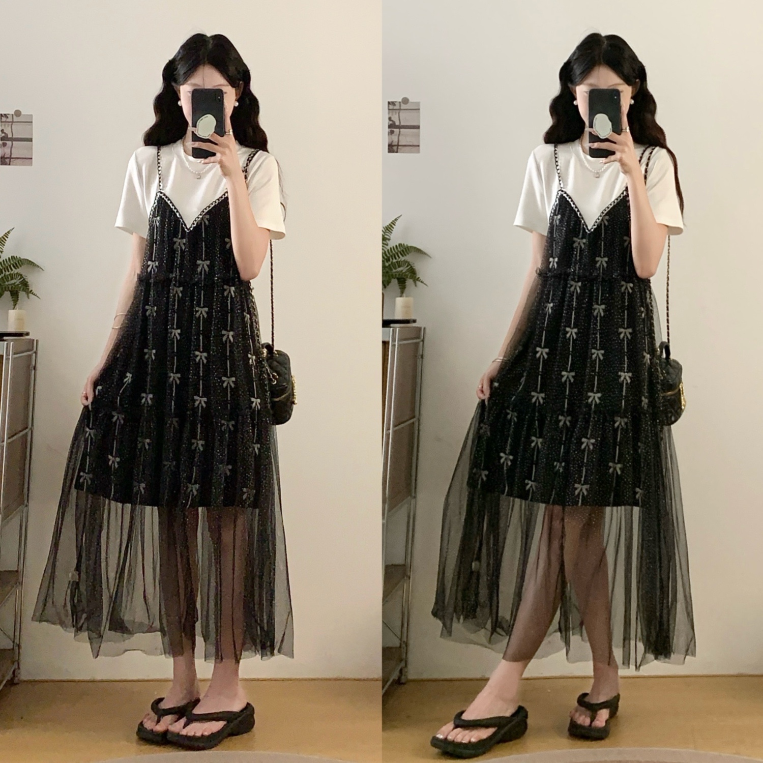 MY15580# 大码女装夏季新款法式轻奢气质拼接假两件收腰显瘦连衣裙女裝...