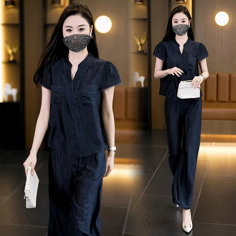 MY12452#夏季新款时尚气质显瘦修身收腰法式两件套装女裝貨源服裝批發