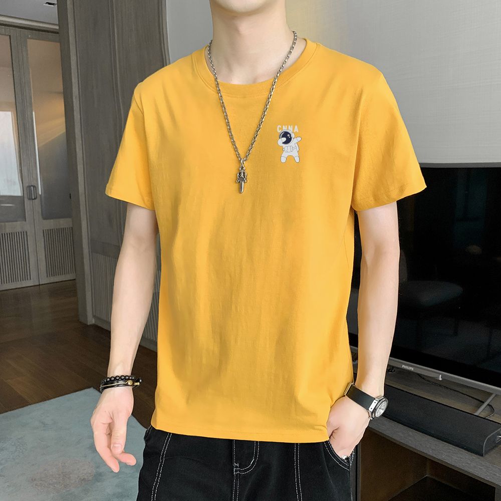 實拍夏季純棉短袖t恤男ins潮牌寬松百搭休閑男士體恤上衣