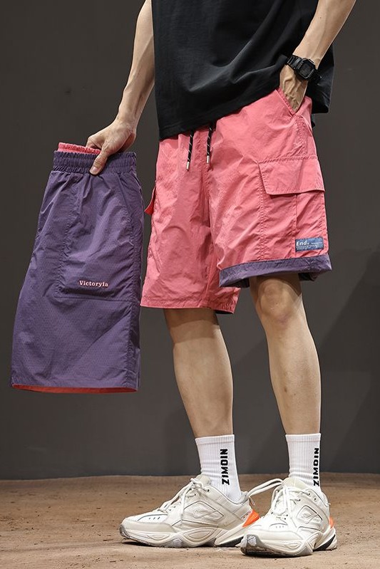 雙面穿短褲2025夏季新款潮流速干工裝休閑寬松百搭兩面穿五分褲