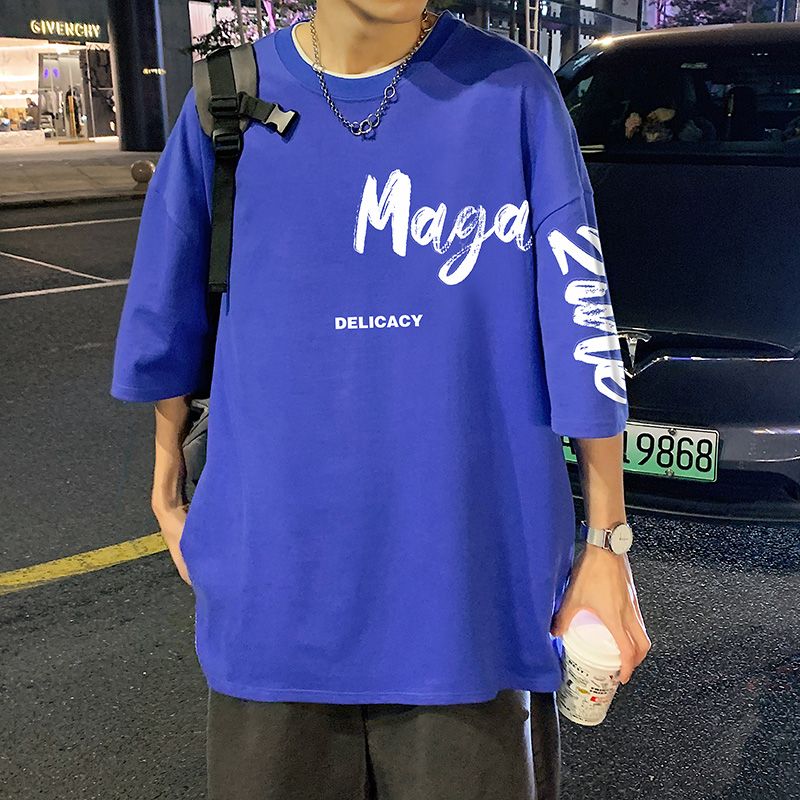 純棉短袖t恤五分袖男士夏季2025新款潮牌青少年男生體恤男款衣服