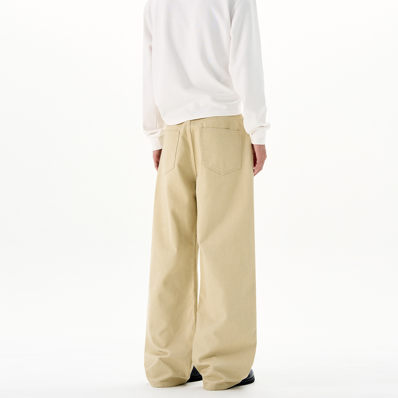 2025早秋新款6色直筒寬松純棉牛仔褲男潮簡約百搭美式休閑長褲子