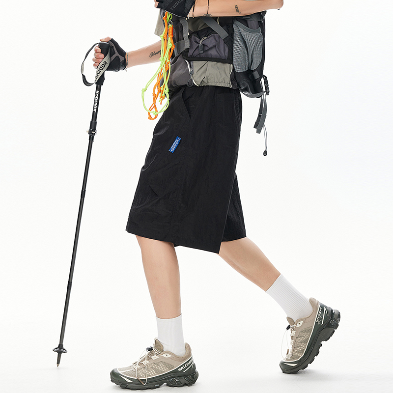 2025夏季新款速干冰絲戶外沖鋒褲短褲男寬松運動休閑五分褲