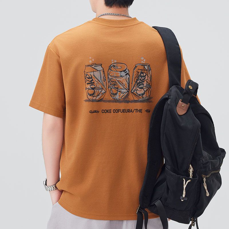 短袖男2025夏季新款美式潮牌字母印花休閑體恤寬松潮流重磅T恤男