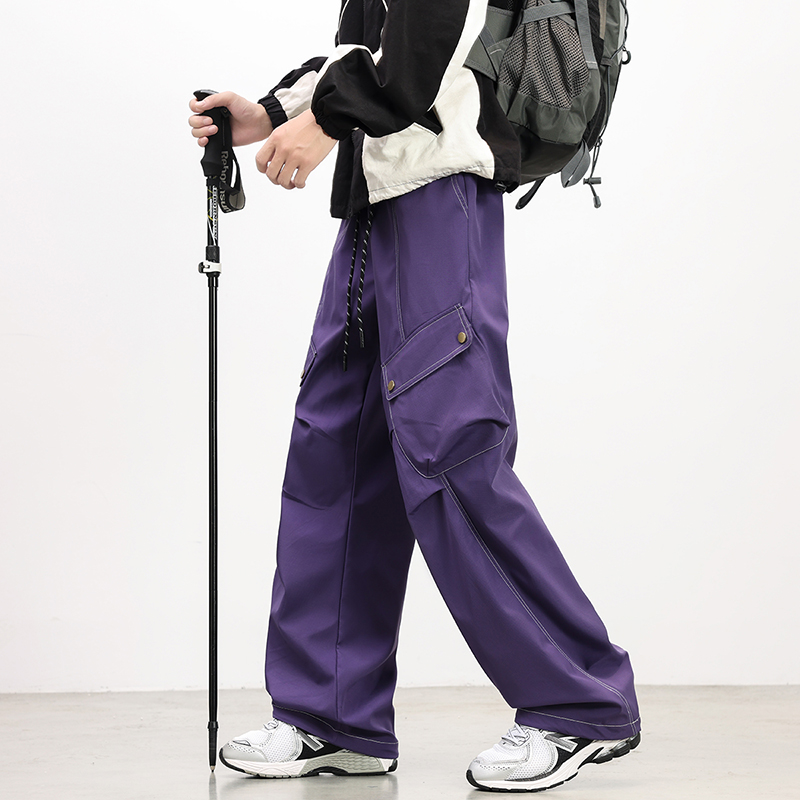 實拍2025秋季新款戶外工裝休閑褲男女中性款旅游爬山寬松防潑水