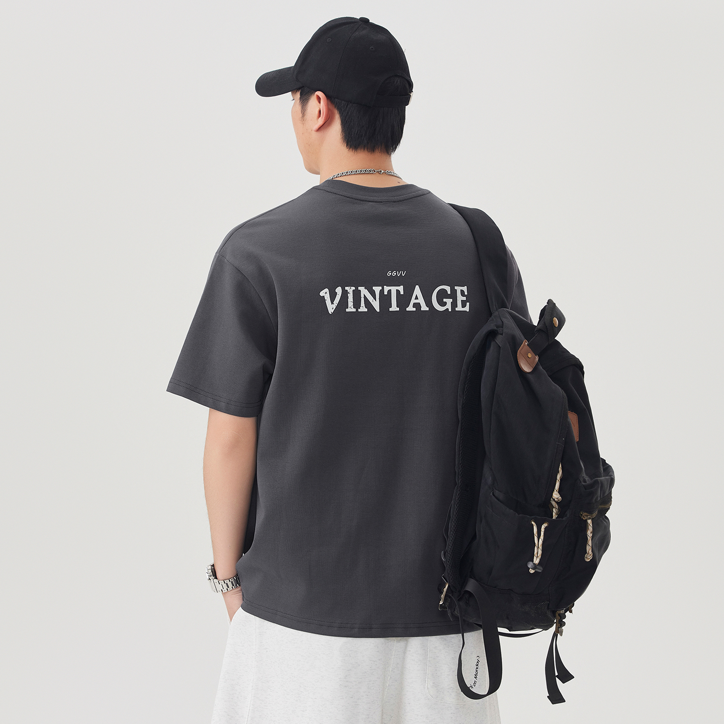 實拍2026夏季新款短袖t恤男寬松字母立體刺繡印花圓領半袖體恤