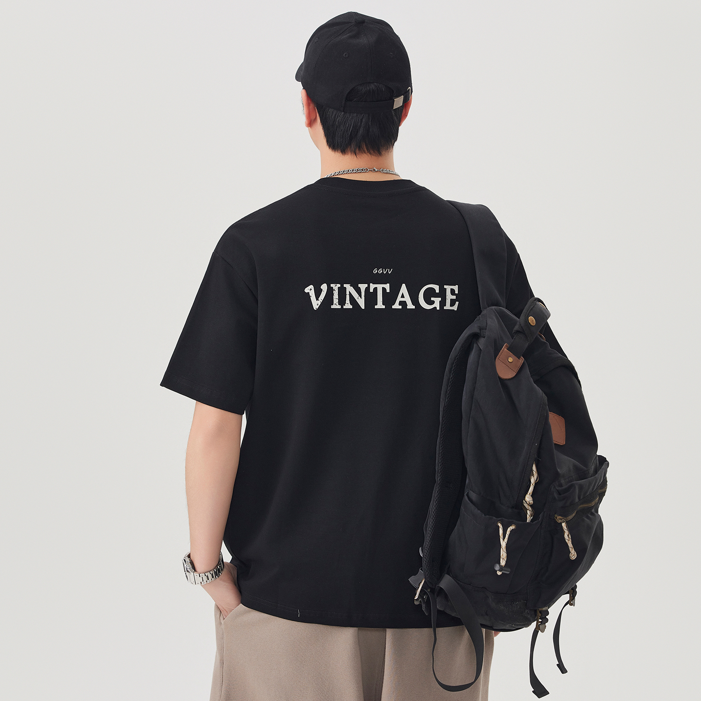 實拍2026夏季新款短袖t恤男寬松字母立體刺繡印花圓領半袖體恤