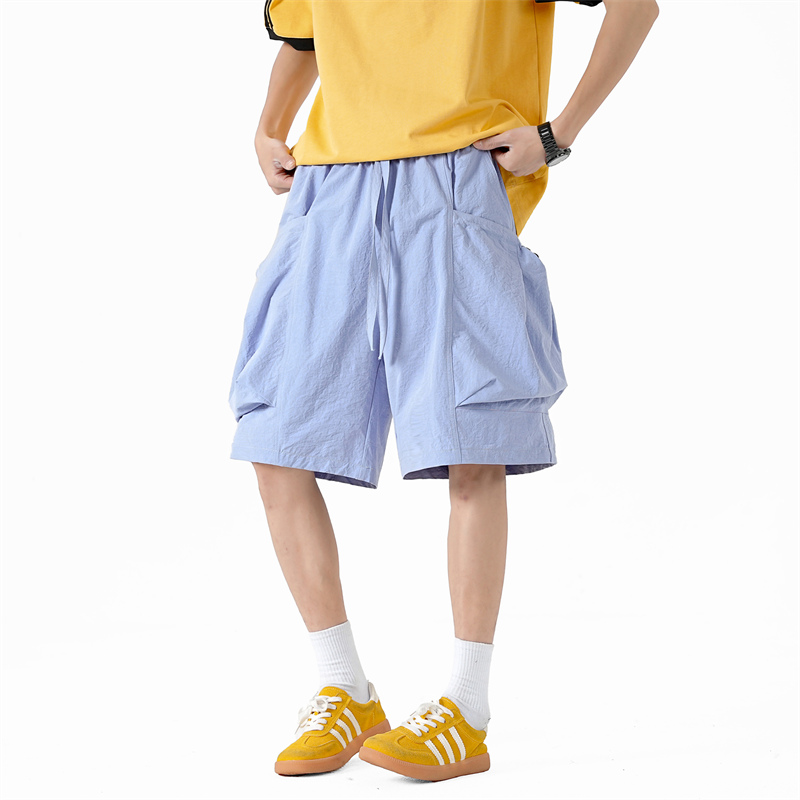 實拍2026夏季新款大口袋休閑短褲男寬松百搭時尚設計感冰感五分褲