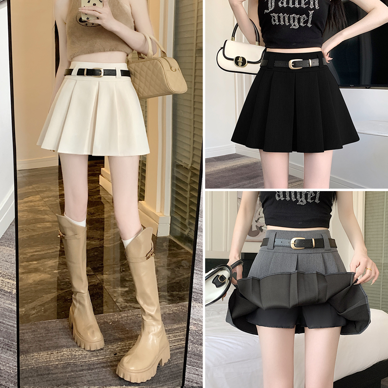MY15223# 百褶裙新款学院风防走光高腰显瘦韩版气质短裙半身裙a字裙女女裝貨源服裝批發
