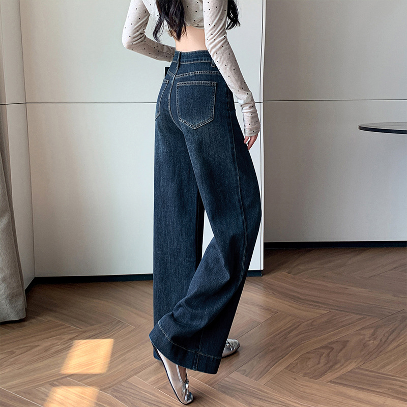 實拍彈力筒喇叭褲女2025年秋冬季辣妹風顯高精棉柔軟水貂拖地褲