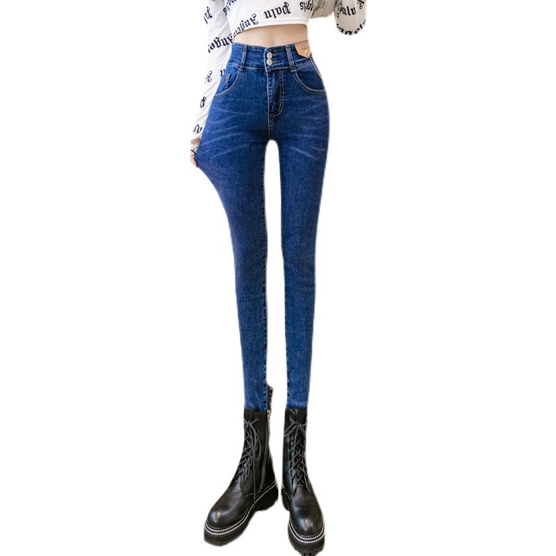 實拍高腰牛仔褲女2026夏季新款韓版彈力修身鉛筆褲顯瘦小腳褲長褲