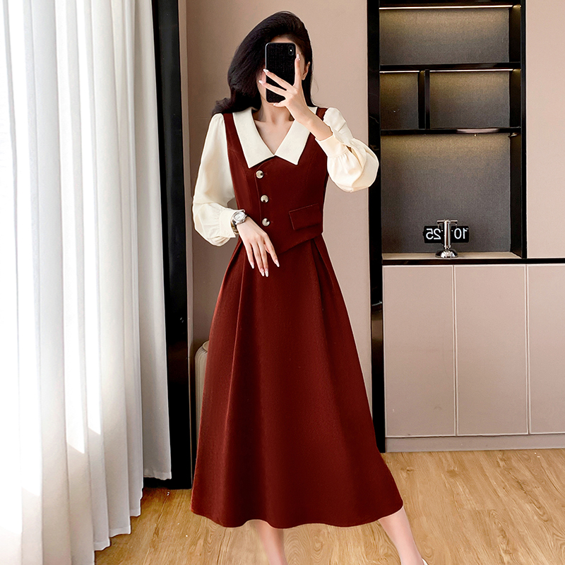 MY70281# 新款气质拼接显瘦礼服裙女裝貨源服裝批發