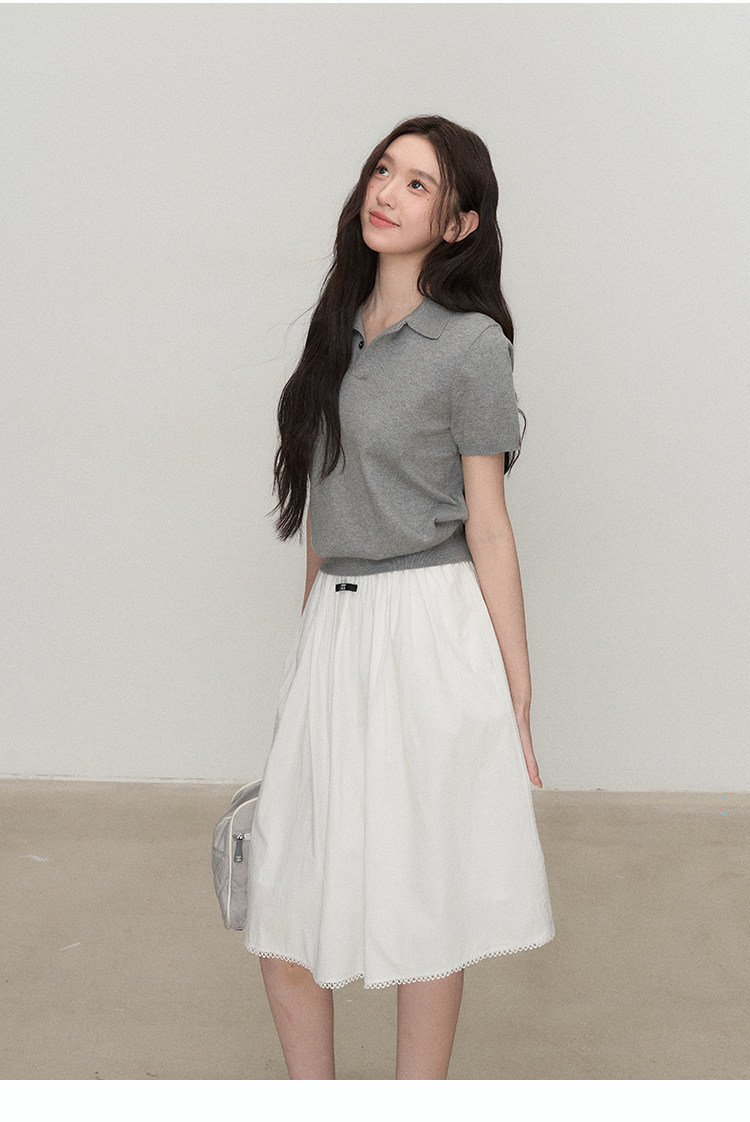 OIOI ESSE/"夏日躍動" 經典polo衫夏季氣質百搭復古針織T恤短袖女