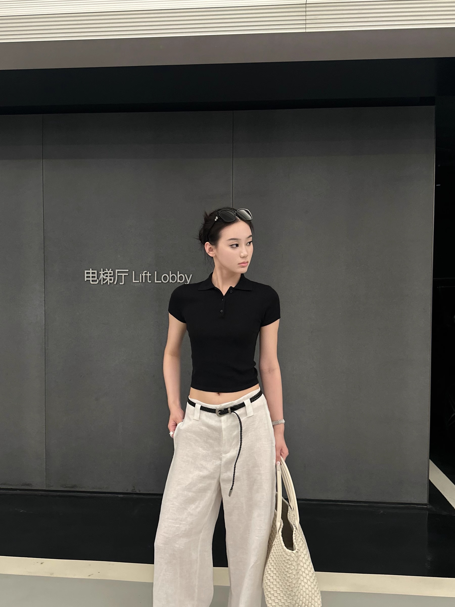 5werkwen 運動老錢 1OO棉紗短袖休閑polo針織上衣夏季新品T恤女