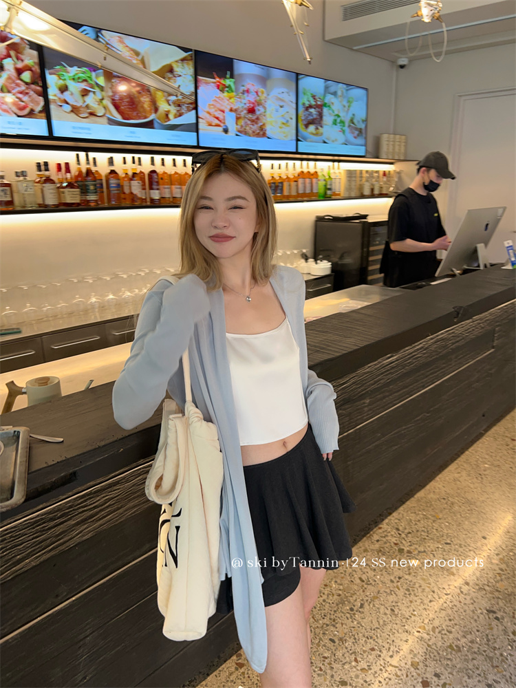 ski byTannin沁水兒透涼涼100%天絲防曬開衫女新百搭休閑顯瘦上衣