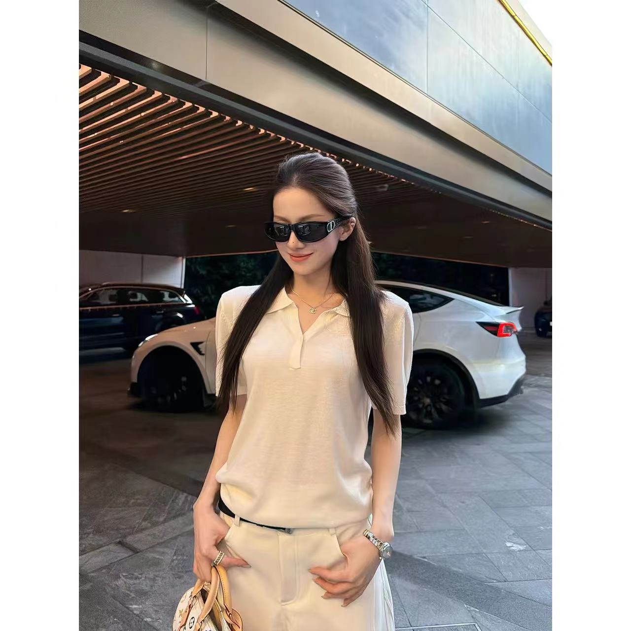 superniniyy 書卷氣&30羊毛老錢風polo領極簡清爽氣質針織衫女春