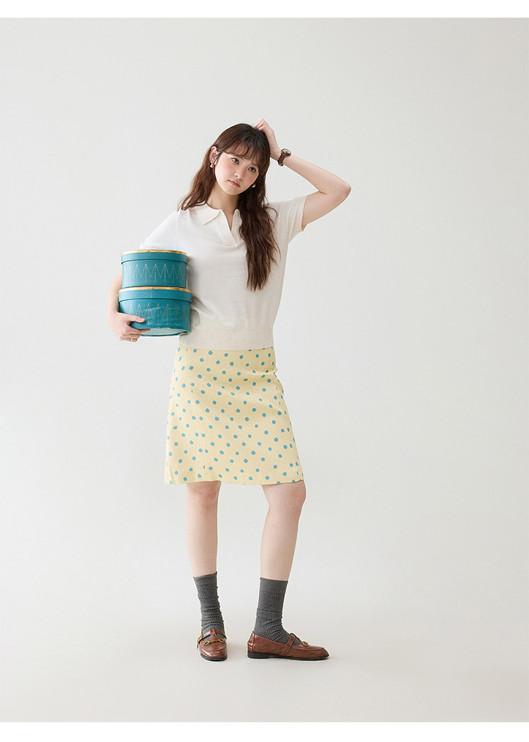 北島AMUU韓系純色翻v領短袖針織衫女26夏季新款溫柔顯瘦上衣