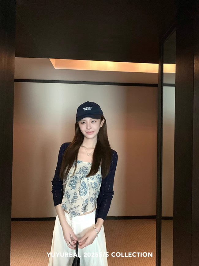YUYUREAL 基礎線鏤空長袖針織衫雙曲紗空調衫夏季輕薄外搭小上衣