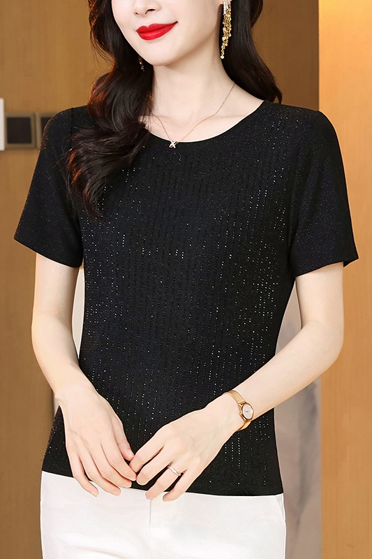 202夏季新品網紗重工燙鉆打底衫女裝洋氣時尚個性上衣歐貨小衫