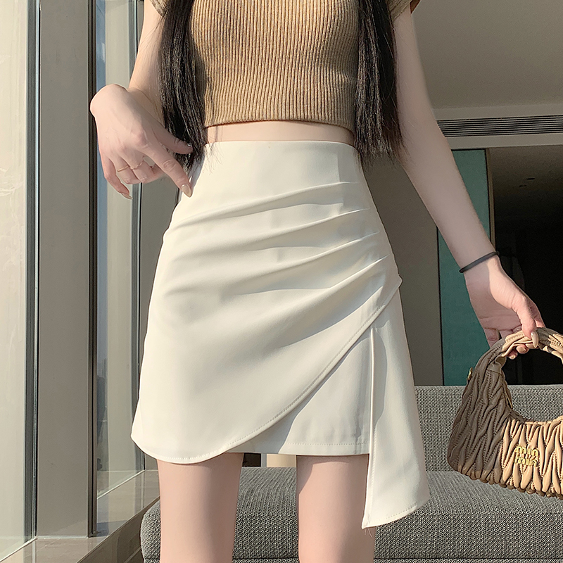 MY17095# 新款不规则高腰显瘦百搭西装a字包臀半身裙女裝貨源服裝批發