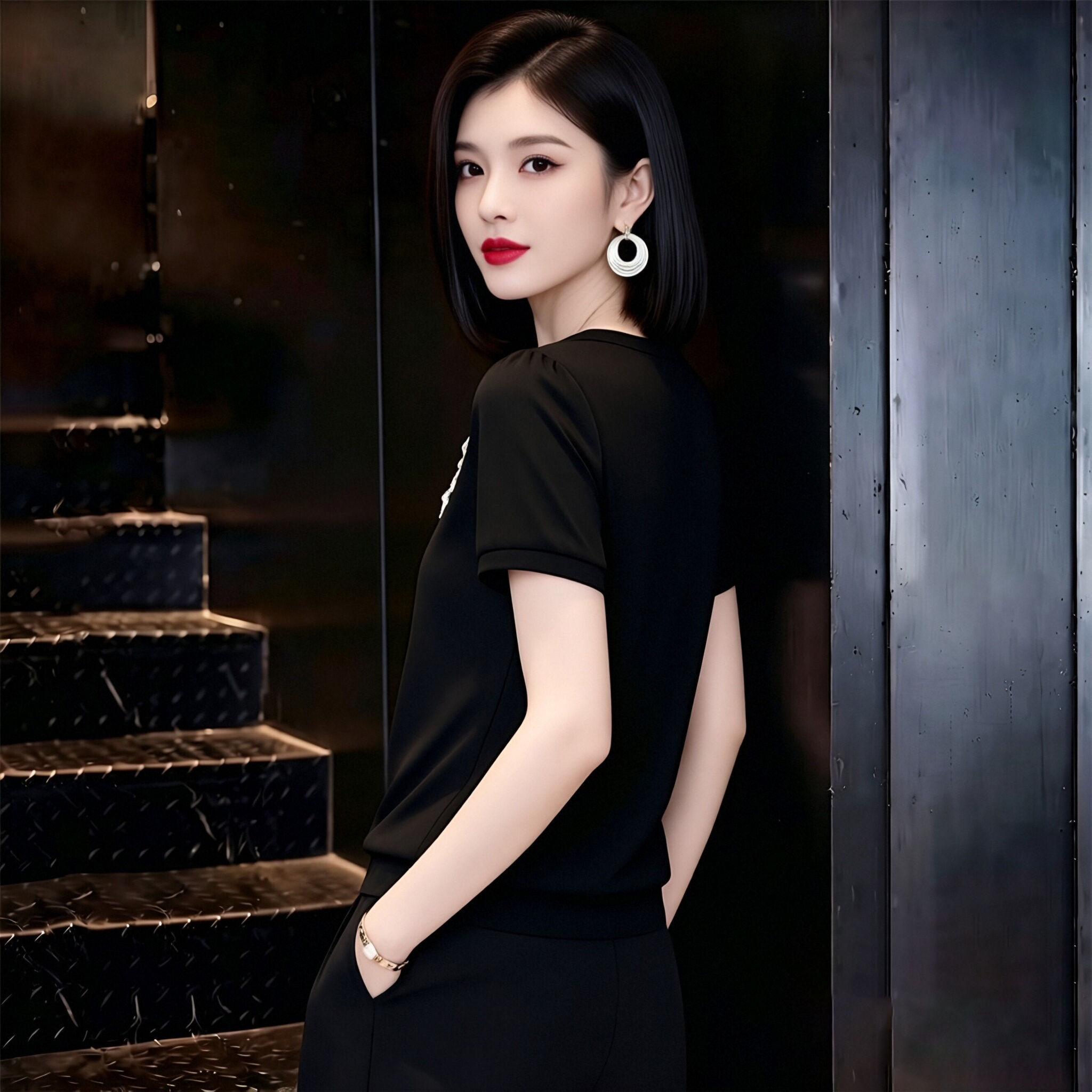 法式蕾絲花邊v領短袖t恤女2026夏季大碼胖mm遮肉顯瘦獨特漂亮上衣