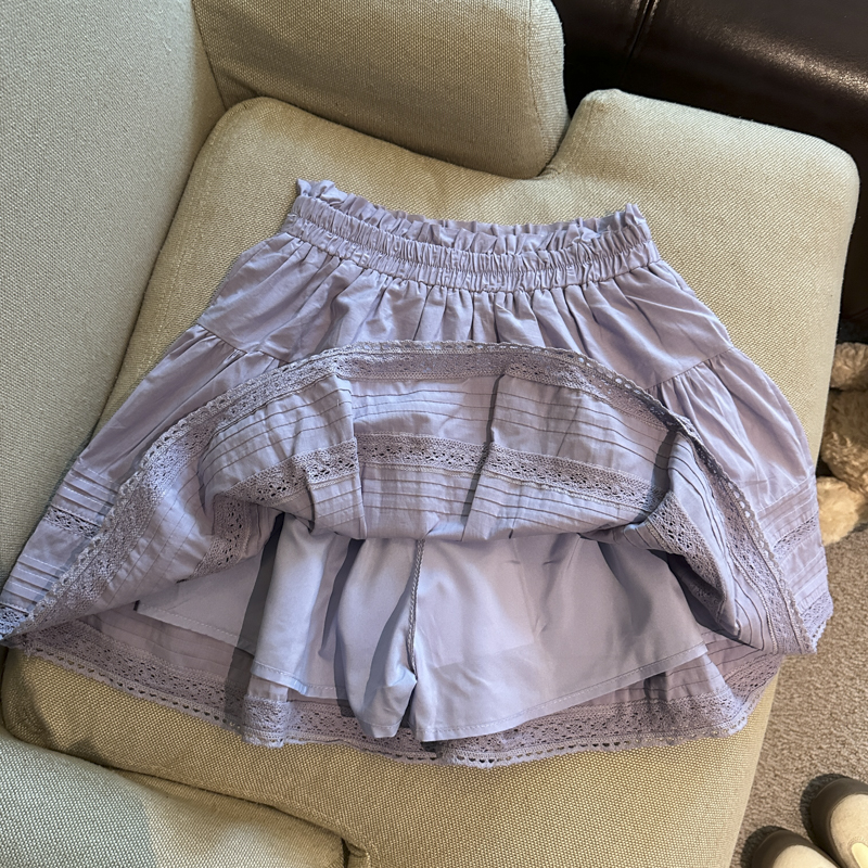 實拍 2026春夏新款韓系鏤空花邊打攬A字擺短裙半身裙