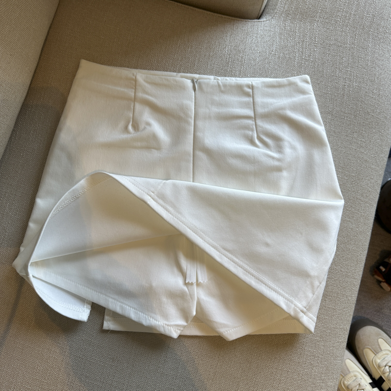 實拍 氣質開叉高腰半身裙A字裙女裝春季新款防走光包臀裙短裙