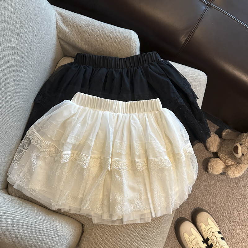 實拍 甜美少女風白色蕾絲蛋糕裙女2026夏季新款小個子超仙半身裙