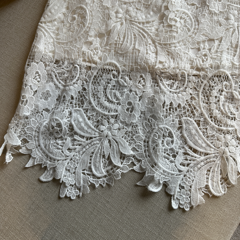 實拍 法式蕾絲刺繡半身裙女春中長款高腰設計感氣質包臀裙