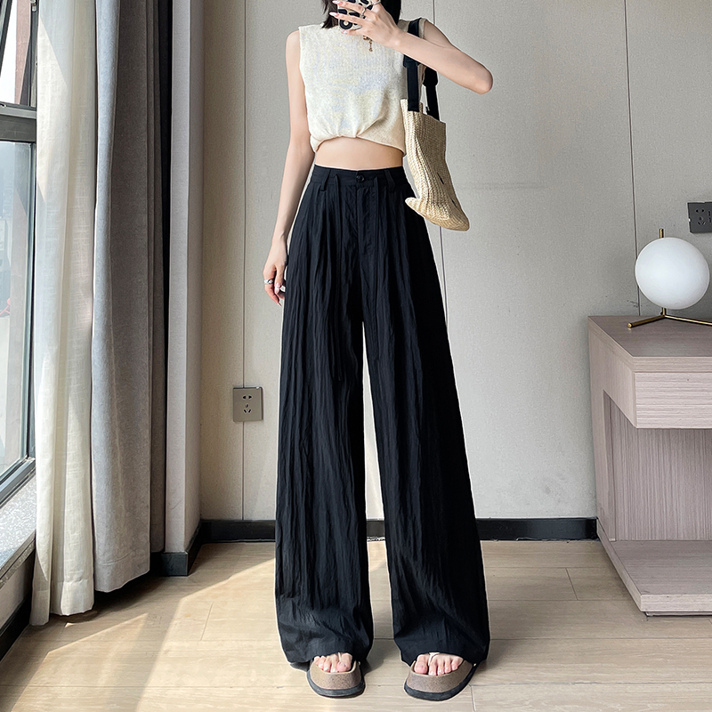 冰絲速干山本褲女2026夏季薄款慵懶防曬棉麻闊腿褲高腰寬松直筒褲