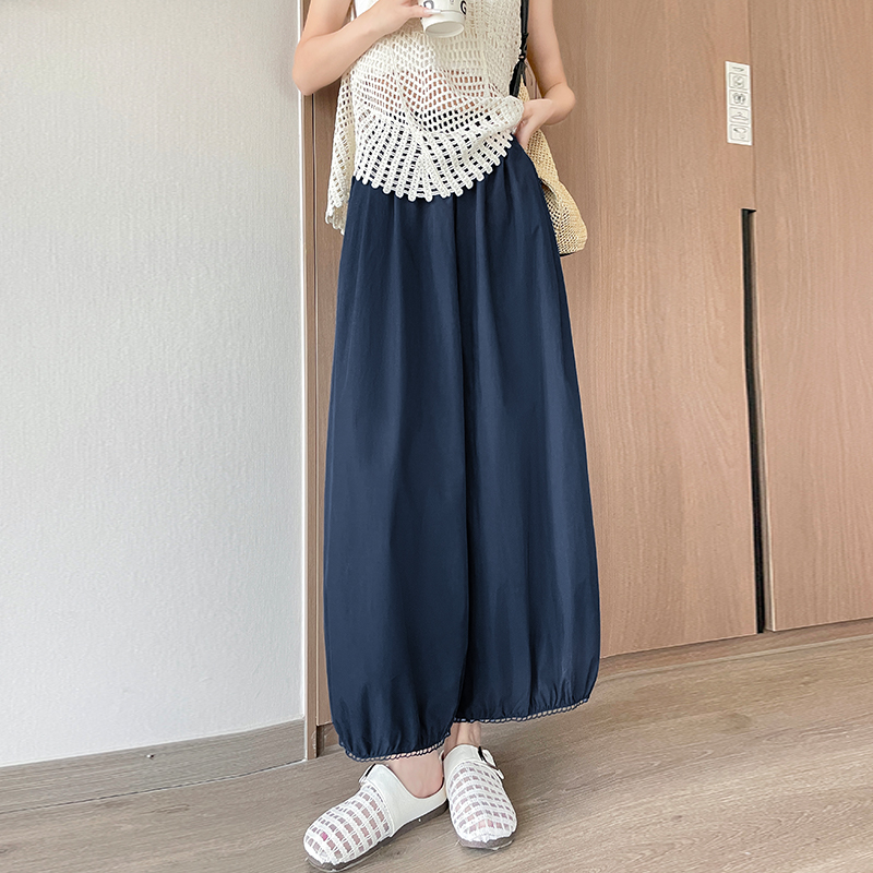 白色蕾絲花邊燈籠褲女2026夏季薄款速干九分闊腿褲寬松顯瘦氣球褲