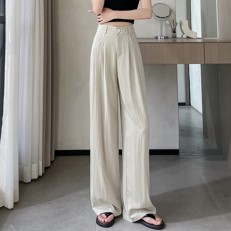 冰絲棉麻山本褲女夏季薄款2026垂感防曬休閑褲慵懶直筒西裝闊腿褲