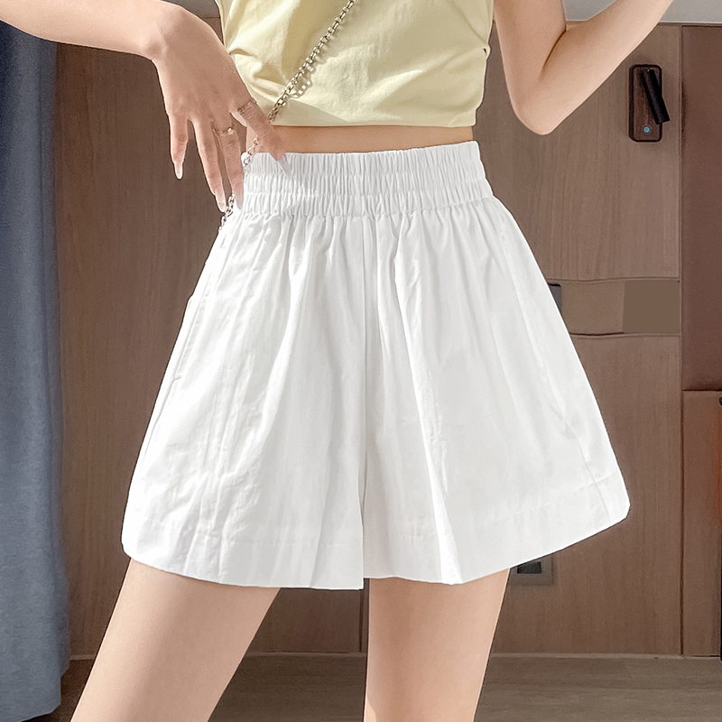 松緊腰休閑短褲女夏季新款寬松A字闊腿三分褲小個子薄款運動熱褲