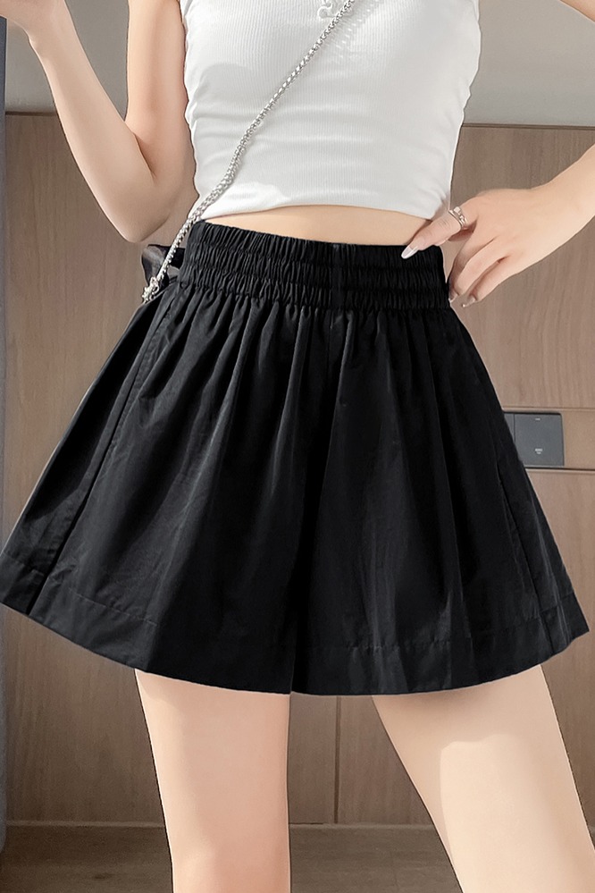 松緊腰休閑短褲女夏季新款寬松A字闊腿三分褲小個子薄款運動熱褲
