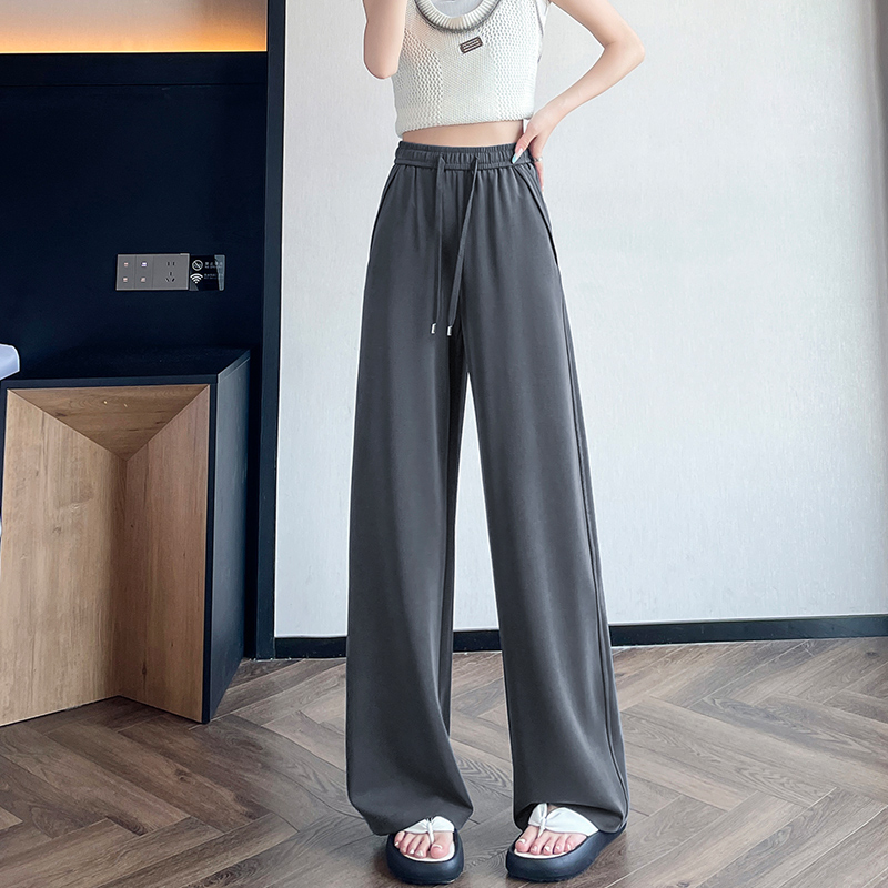 抽繩休閑運動褲女2026新款夏季莫代爾顯瘦LULU神褲窄版闊腿直筒褲