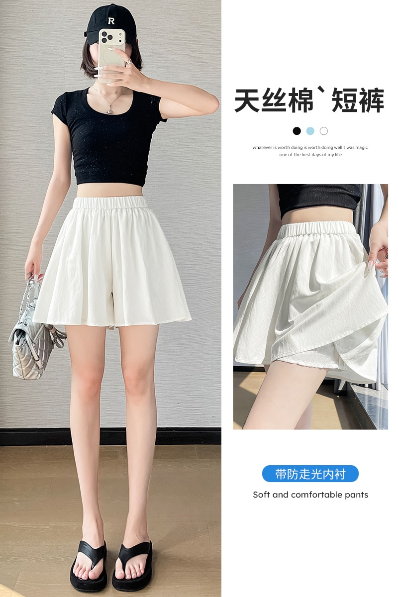 棉麻休閑短褲女2026夏季新款居家外穿A字熱褲小個子寬松闊腿褲裙