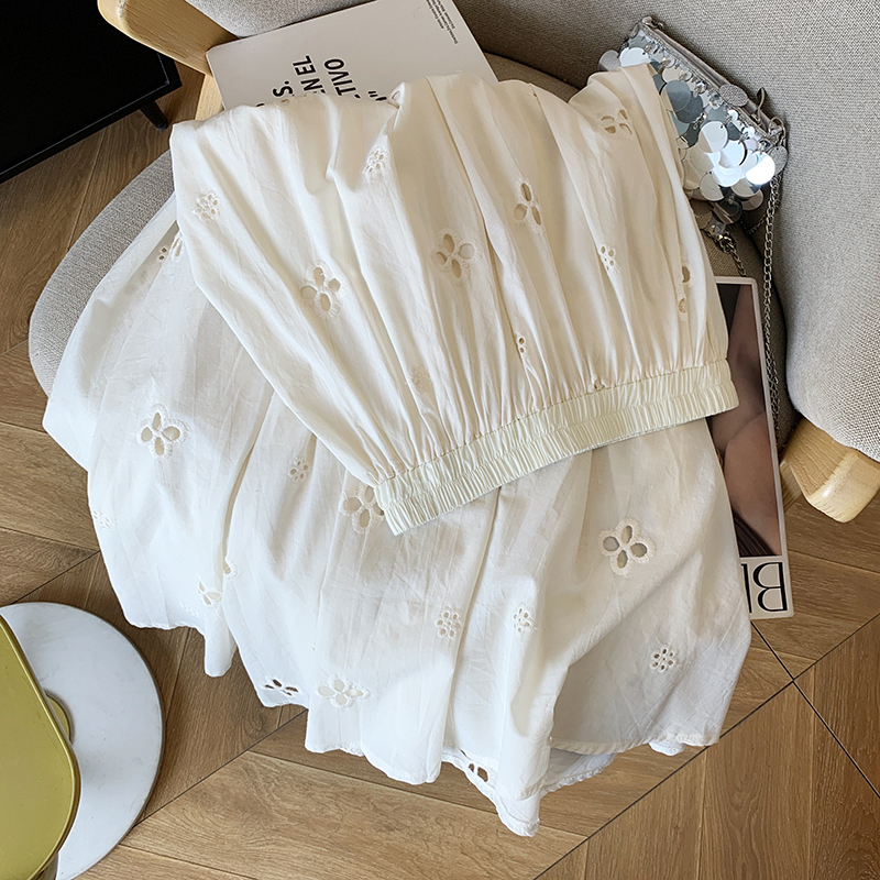 淑女風小花朵棉質半身裙2025夏季新款韓版休閑高腰顯瘦中長款裙女