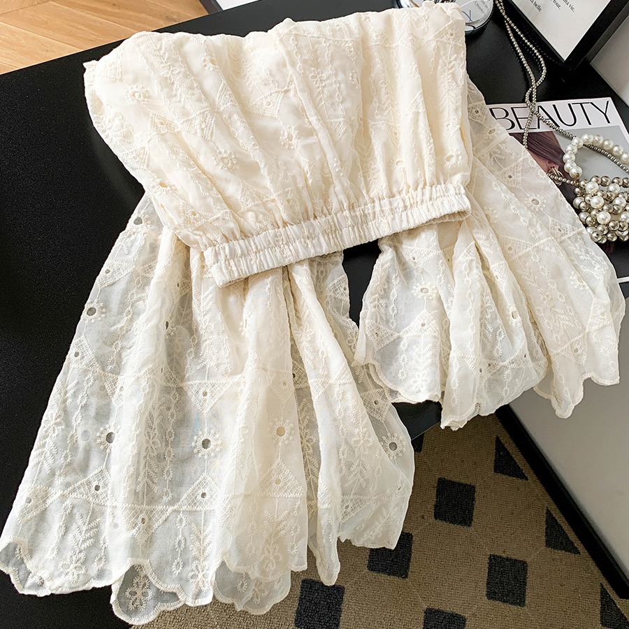 白色鏤空蕾絲闊腿褲女2026年夏季薄款重工刺繡顯瘦百搭仙女褲裙