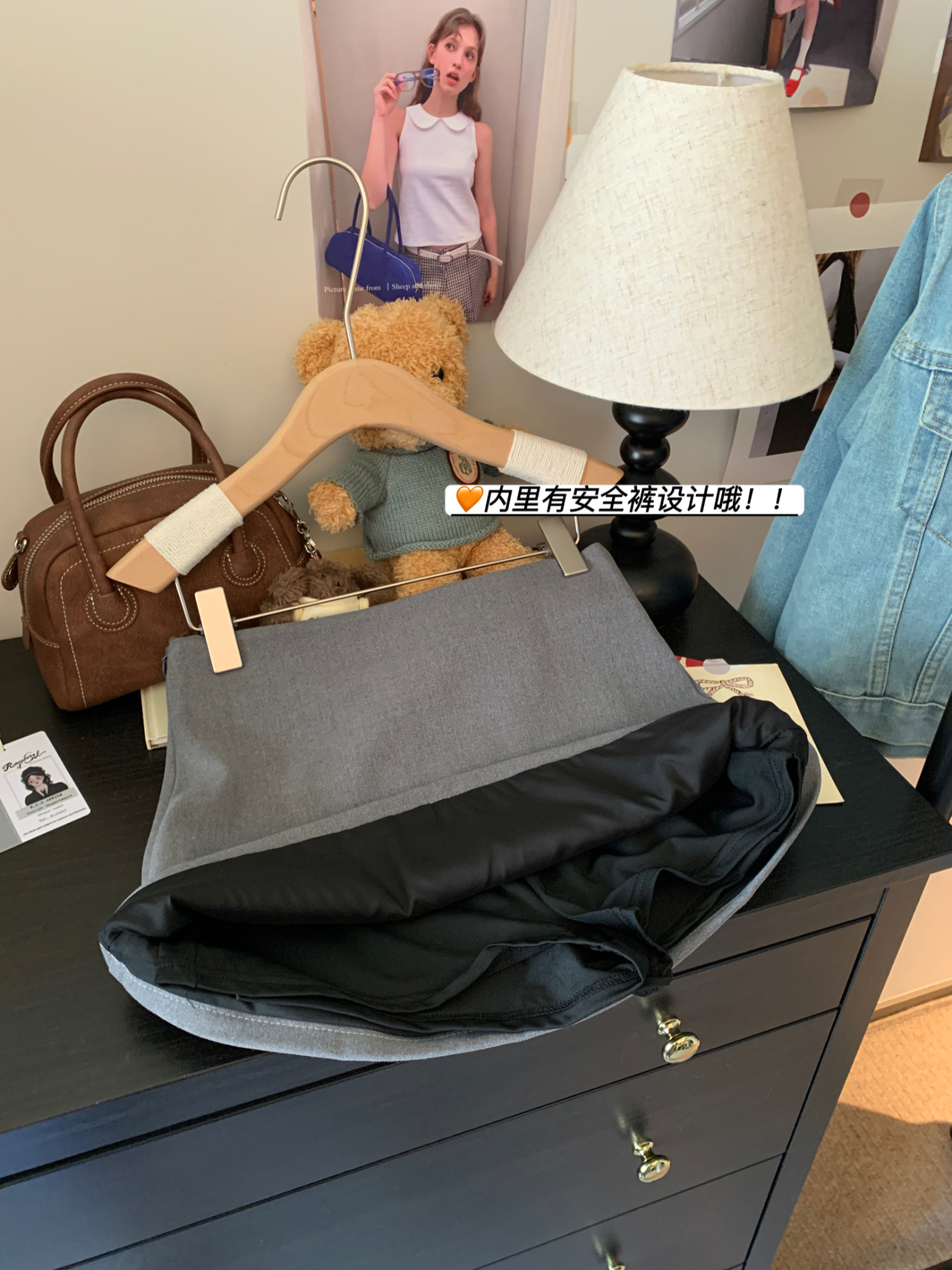 實拍西裝料半身裙女秋冬新款包臀褲裙高腰防走光a字裙短裙女