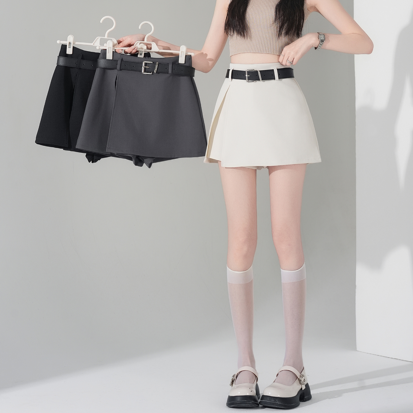 實拍辣妹開叉西裝半身裙女春夏2026新款a字半裙小個子包臀短裙褲