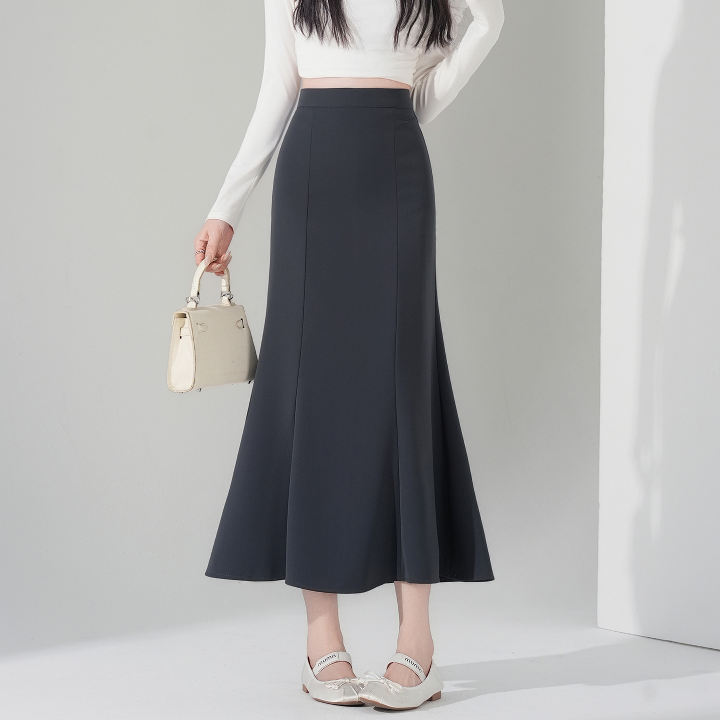 實拍中長款魚尾裙女2026春夏秋新款高腰包臀裙子高腰大擺西裝裙子