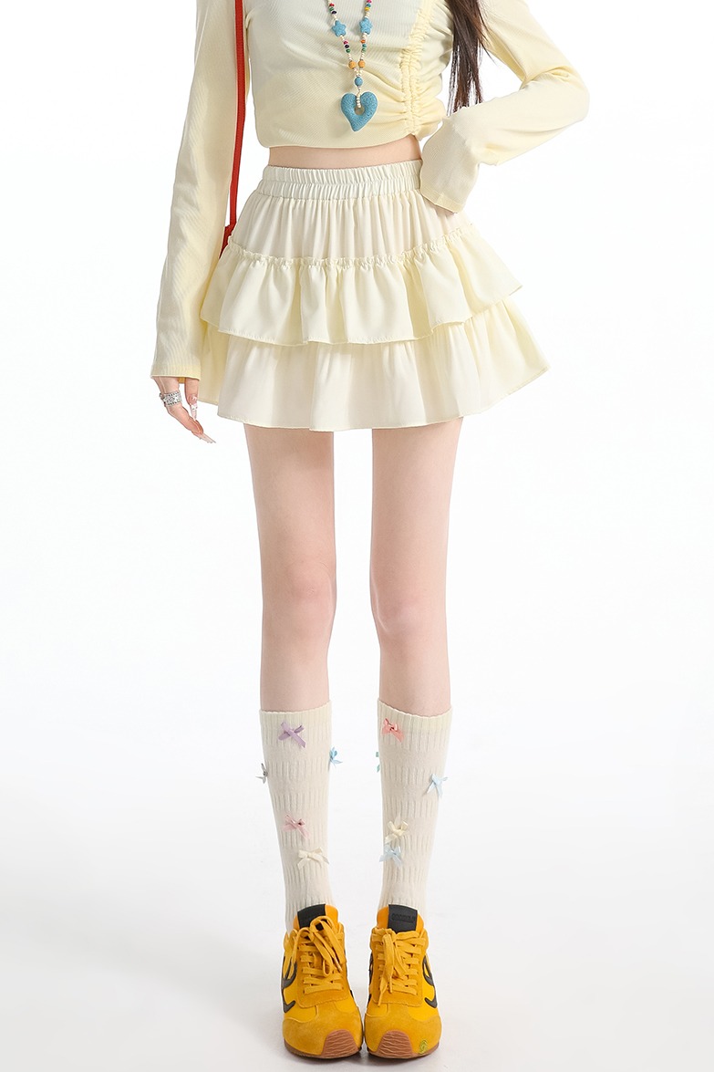 實拍芭蕾風半身裙女2026春夏新小個子蓬蓬短裙蛋糕裙高腰a字短裙